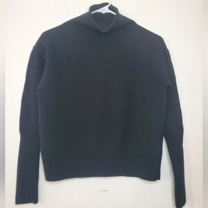 Aritzia Wilfred Cyprie Black Merino Wool Mockneck Sweater Size Medium
